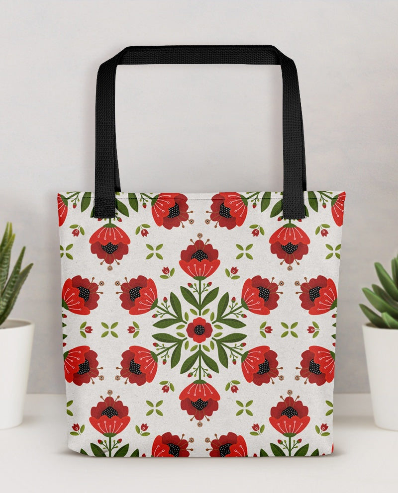 Poppies Carousel Tote Bag